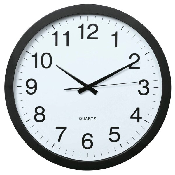 hama Wanduhr Aruba weiß schwarz Kunststoff, Ø 40,0 cm