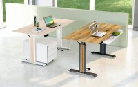 Kerkmann Move 1 advance elektrisch höhenverstellbarer Schreibtisch eiche rechteckig, T-Fuß-Gestell grau 120,0 x 80,0 cm
