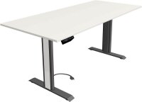 Kerkmann Move 1 advance elektrisch höhenverstellbarer Schreibtisch weiß rechteckig, T-Fuß-Gestell grau 180,0 x 80,0 cm
