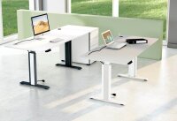 Kerkmann Move 1 advance elektrisch höhenverstellbarer Schreibtisch weiß rechteckig, T-Fuß-Gestell grau 180,0 x 80,0 cm
