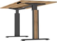 Kerkmann Move 1 advance elektrisch höhenverstellbarer Schreibtisch eiche rechteckig, T-Fuß-Gestell grau 140,0 x 80,0 cm