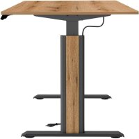 Kerkmann Move 1 advance elektrisch höhenverstellbarer Schreibtisch eiche rechteckig, T-Fuß-Gestell grau 100,0 x 60,0 cm