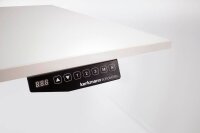 Kerkmann Move 1 advance elektrisch höhenverstellbarer Schreibtisch lichtgrau rechteckig, T-Fuß-Gestell weiß 140,0 x 80,0 cm