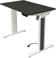 Kerkmann Move 1 advance elektrisch höhenverstellbarer Schreibtisch anthrazit rechteckig, T-Fuß-Gestell weiß 100,0 x 60,0 cm