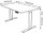 Kerkmann Move 1 advance elektrisch höhenverstellbarer Schreibtisch anthrazit rechteckig, T-Fuß-Gestell weiß 140,0 x 80,0 cm