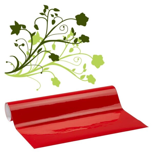 plottiX Vinylfolie permanent rot 31,5 cm x 1,0 m,  1 Rolle