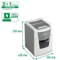 LEITZ IQ Autofeed Small Office 100 Aktenvernichter mit Partikelschnitt P-4, 4 x 28 mm, bis 100 Blatt, weiß