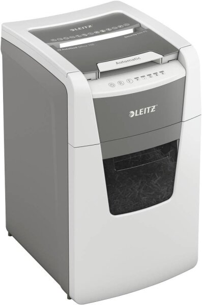 LEITZ IQ Autofeed Small Office 150 Aktenvernichter mit Partikelschnitt P-5, 2 x 15 mm, bis 150 Blatt, weiß
