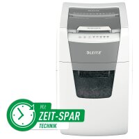 LEITZ IQ Autofeed Small Office 150 Aktenvernichter mit Partikelschnitt P-5, 2 x 15 mm, bis 150 Blatt, weiß