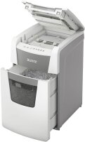 LEITZ IQ Autofeed Small Office 150 Aktenvernichter mit Partikelschnitt P-5, 2 x 15 mm, bis 150 Blatt, weiß
