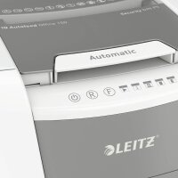 LEITZ IQ Autofeed Small Office 150 Aktenvernichter mit Partikelschnitt P-5, 2 x 15 mm, bis 150 Blatt, weiß