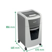 LEITZ IQ Autofeed Small Office 300 Aktenvernichter mit Partikelschnitt P-4, 4 x 26 mm, bis 300 Blatt, weiß