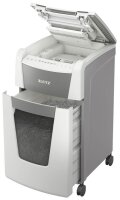 LEITZ IQ Autofeed Small Office 300 Aktenvernichter mit Partikelschnitt P-5, 2 x 15 mm, bis 300 Blatt, weiß