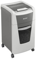 LEITZ IQ Autofeed Small Office 300 Aktenvernichter mit Partikelschnitt P-5, 2 x 15 mm, bis 300 Blatt, weiß
