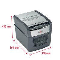 Rexel Optimum AutoFeed+ 45X Aktenvernichter mit Partikelschnitt P-4, 4 x 28 mm, bis 45 Blatt, schwarz