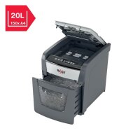 Rexel Optimum AutoFeed+ 50X Aktenvernichter mit Partikelschnitt P-4, 4 x 28 mm, bis 50 Blatt, schwarz