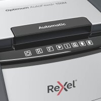 Rexel Optimum AutoFeed+ 150M Aktenvernichter mit Partikelschnitt P-5, 2 x 15 mm, bis 150 Blatt, schwarz