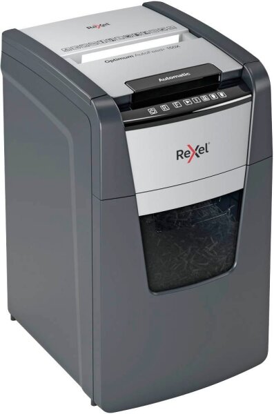 Rexel Optimum AutoFeed+150X Aktenvernichter mit Partikelschnitt P-4, 4 x 28 mm, bis 150 Blatt, schwarz