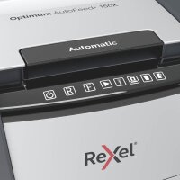 Rexel Optimum AutoFeed+150X Aktenvernichter mit Partikelschnitt P-4, 4 x 28 mm, bis 150 Blatt, schwarz