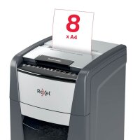 Rexel Optimum AutoFeed+ 300M Aktenvernichter mit Partikelschnitt P-5, 2 x 15 mm, bis 300 Blatt, schwarz