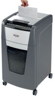 Rexel Optimum AutoFeed+ 300M Aktenvernichter mit Partikelschnitt P-5, 2 x 15 mm, bis 300 Blatt, schwarz