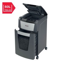 Rexel Optimum AutoFeed+ 300M Aktenvernichter mit Partikelschnitt P-5, 2 x 15 mm, bis 300 Blatt, schwarz