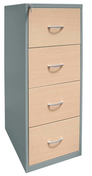Gürkan Hängeregistraturschrank silber, ahorn 4 Schubladen 40,0 x 62,0 x 132,0 cm, 1 St.