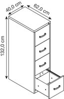 Gürkan Hängeregistraturschrank silber, ahorn 4...