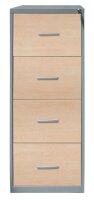 Gürkan Hängeregistraturschrank silber, ahorn 4 Schubladen 40,0 x 62,0 x 132,0 cm, 1 St.