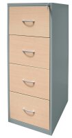 Gürkan Hängeregistraturschrank silber, ahorn 4 Schubladen 40,0 x 62,0 x 132,0 cm, 1 St.