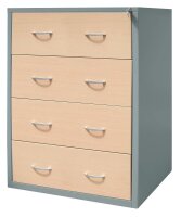 Gürkan Hängeregistraturschrank silber, ahorn 4 Schubladen 76,0 x 62,0 x 132,0 cm, 1 St.
