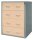 Gürkan Hängeregistraturschrank silber, ahorn 4 Schubladen 76,0 x 62,0 x 132,0 cm, 1 St.