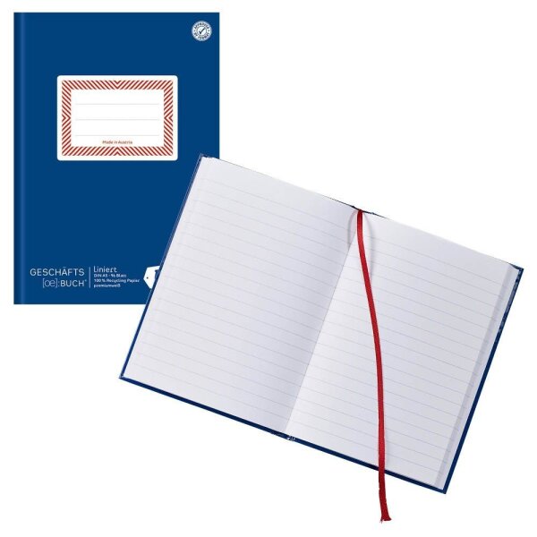 Ursus® Geschäftsbuch Ö-Geschäftsbuch DIN A5 liniert, blau Hardcover 192 Seiten, 1 St.