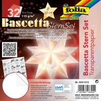 folia Faltblätter Bascetta-Stern midi weiß 32...