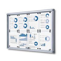 Showdown® Displays Schaukasten SL B1 silber 8x DIN A4 94,0 x 5,9 x 67,5 cm, 1 St.