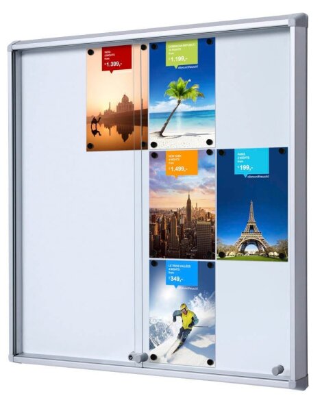 Showdown® Displays Schaukasten SL B1 silber 12x DIN A4 94,0 x 5,9 x 98,2 cm, 1 St.