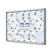 Showdown® Displays Schaukasten SL B1 silber 18x DIN A4 138,0 x 5,9 x 98,2 cm, 1 St.