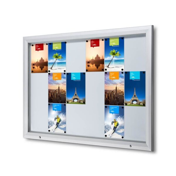 Showdown® Displays Schaukasten T silber 18x DIN A4 146,5 x 4,7 x 106,7 cm, 1 St.