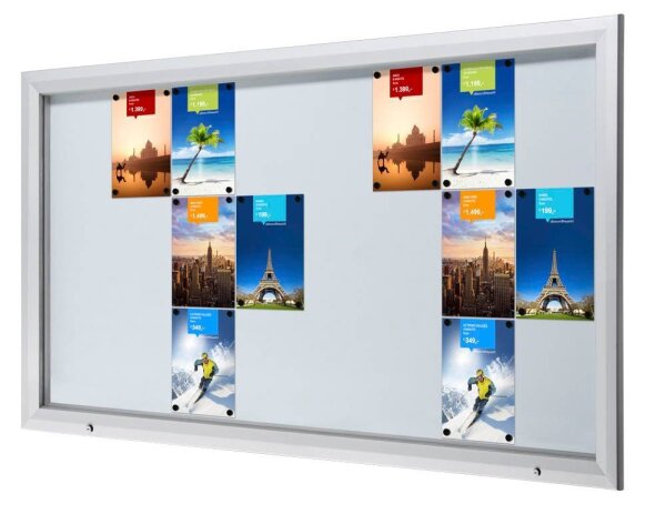 Showdown® Displays Schaukasten T silber 24x DIN A4 190,5 x 4,7 x 106,7 cm, 1 St.