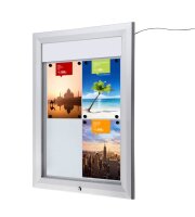 Showdown® Displays Schaukasten T LED silber 4x DIN A4...