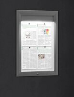 Showdown® Displays Schaukasten T LED silber 4x DIN A4...