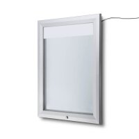 Showdown® Displays Schaukasten T LED silber 4x DIN A4 58,5 x 4,7 x 86,0 cm, 1 St.