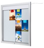 Showdown® Displays Schaukasten T LED silber 12x DIN...