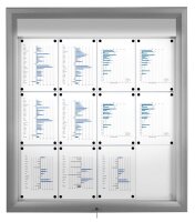 Showdown® Displays Schaukasten T LED silber 12x DIN...