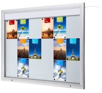 Showdown® Displays Schaukasten T LED silber 18x DIN...
