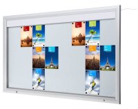 Showdown® Displays Schaukasten T LED silber 24x DIN...
