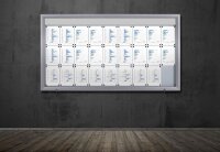 Showdown® Displays Schaukasten T LED silber 24x DIN...