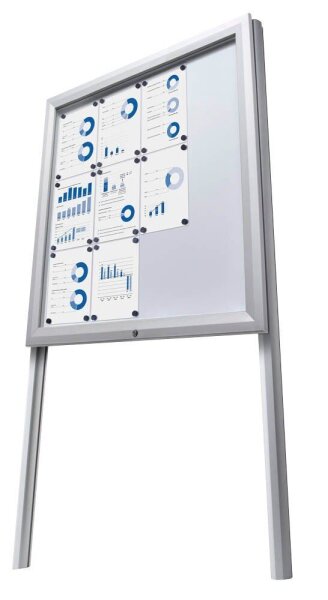 Showdown® Displays Gestell für Schaukästen silber 12x DIN A4 7,0 x 7,0 x 250,4 cm, 1 St.