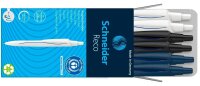 Schneider Kugelschreiber Reco farbsortiert, Schreibfarbe: blau, 6 St.