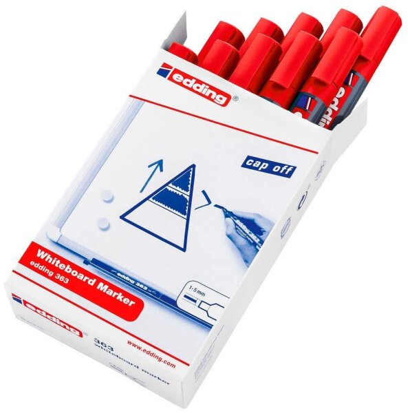 edding 363 Whiteboard-Marker rot 1,0 - 5,0 mm, 10 St.